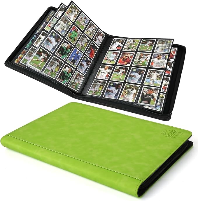 Premium Ringless Trading Card Binder - 1024 Capacity, 16 Side-Loading Pockets per Page, Archival Quality Protection & Anti-Slip Spine for TCG, MTG, Sports Cards (Grass)