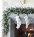 somikis 9ft christmas garland, battery operated pre-lit xmas, main product view