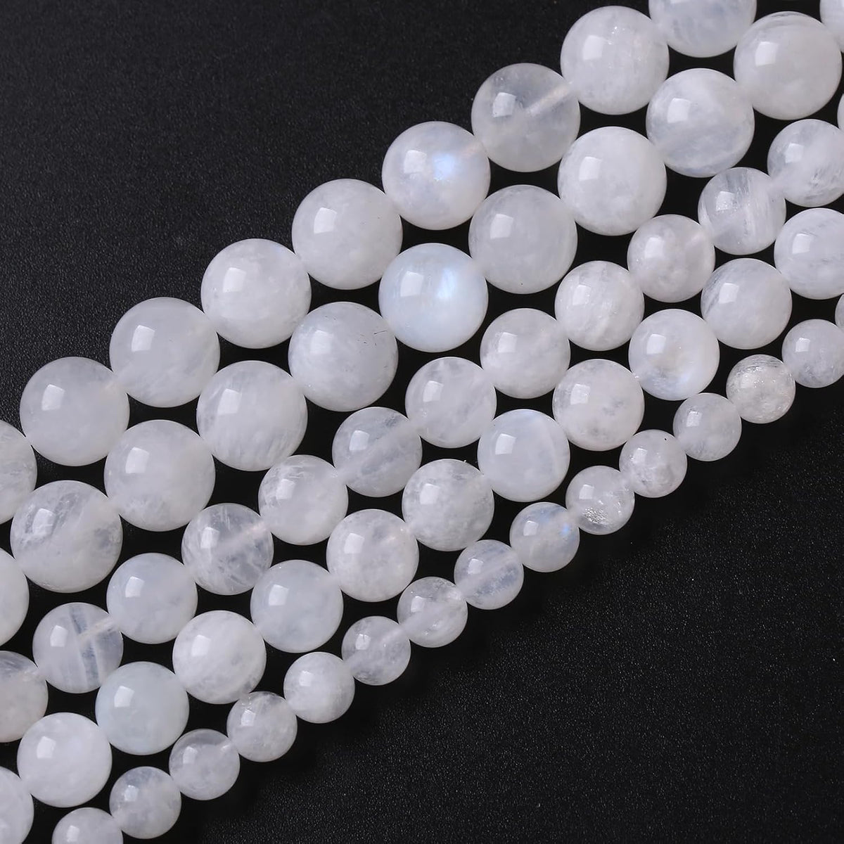 10mm natural stone white moonstone gemstone semi precious shown in use