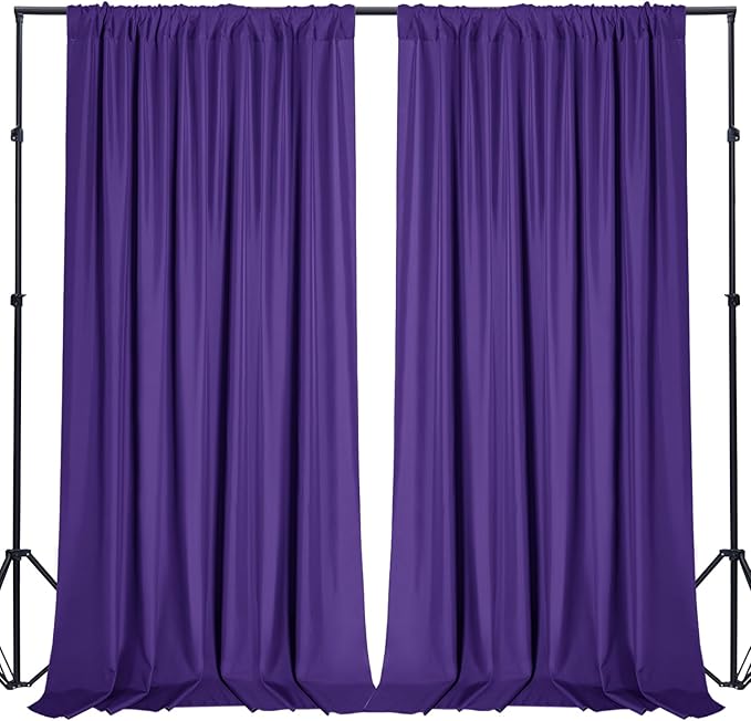 Sugargirl 10x10FT Purple Backdrop Curtains Polyester Photo Backdrop Drapes Curtains 2 Panels with Rod Pockets for Party Birthday Wedding Photography Home Decoration