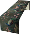 Peacock Table Runner,Vintage Aesthetic Peacock Birds Table Runner for Home Kitchen Dining Party Indoor Outdoor Decoration 13x108 Inch