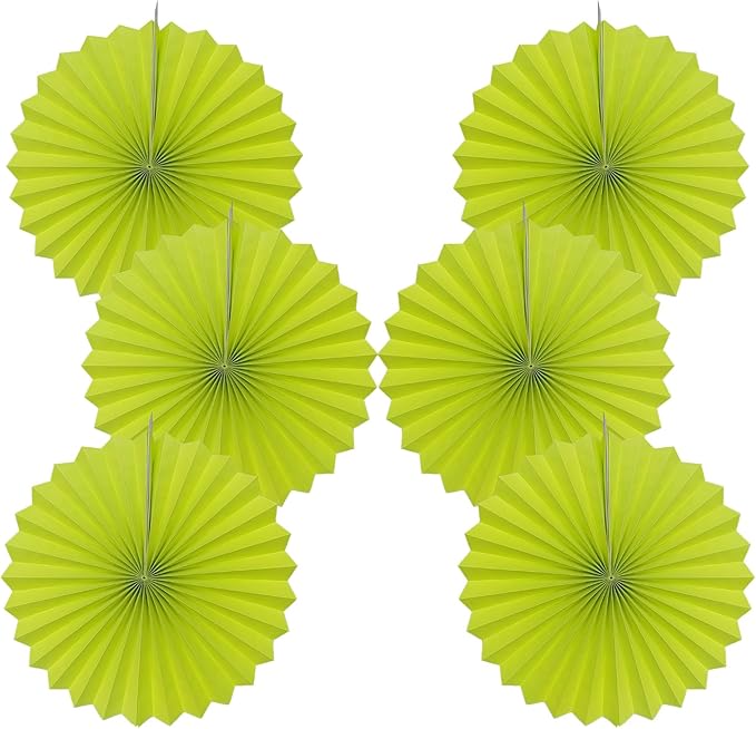 Green Graduation Party Decor,Tropical Party Decorations,Emerald Green Party Decorations,Hawaiian Themed Party Decorations,16in Hanging Paper Fans 30 Color DIY Set (Clear Green)