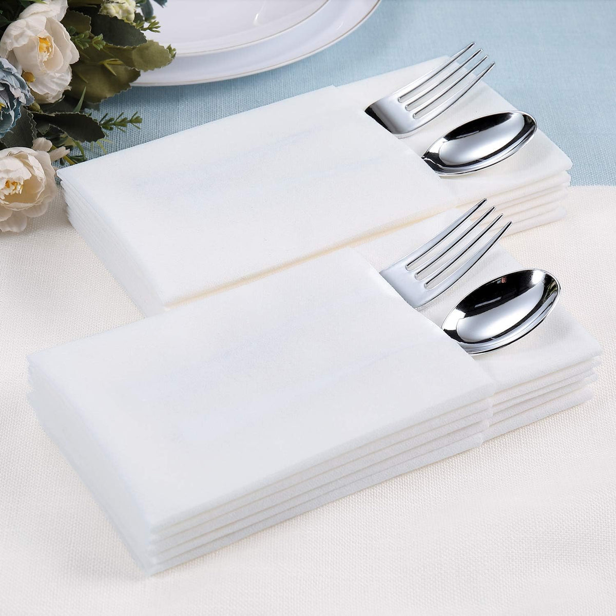 FOCUSLINE 480 Disposable Guest Towels for Bathroom, Linen-Feel Hand Towels