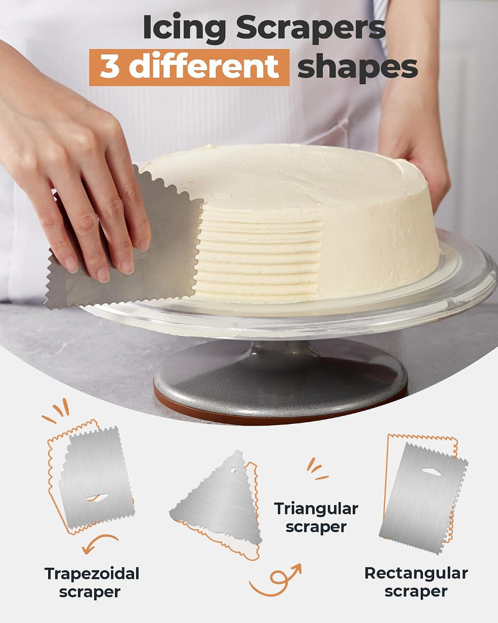 Kootek Aluminium Cake Turntable, 12 Inch Rotating Cake Stand, 35 pcs Cake Decorating Kit Supplies with 24 Numbered Icing Piping Tips, 2 Frosting Spatula, Pastry Bags and Other Baking Tools