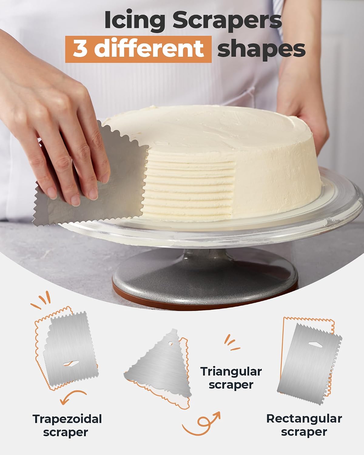 Kootek Aluminium Cake Turntable, 12 Inch Rotating Cake Stand, 35 pcs Cake Decorating Kit Supplies with 24 Numbered Icing Piping Tips, 2 Frosting Spatula, Pastry Bags and Other Baking Tools