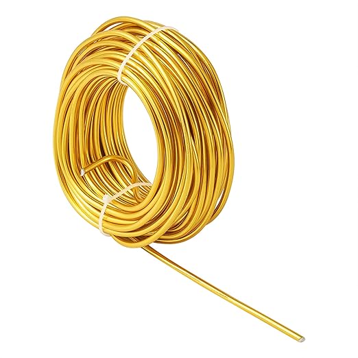 Fashewelry 32.8 Feet 5mm Gold Aluminum Wire Bendable Metal Craft Wire for Beading Sculpting Jewelry Making