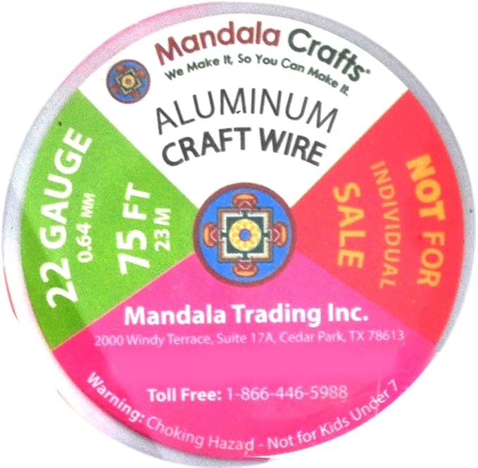 Mandala Crafts 22 Gauge Anodized Aluminum Craft Wire for Jewelry Making - 450 FT Colored Flexible Rose Gold Combo Wire - Bendable for Bonsai Armature Crafting Sculpting