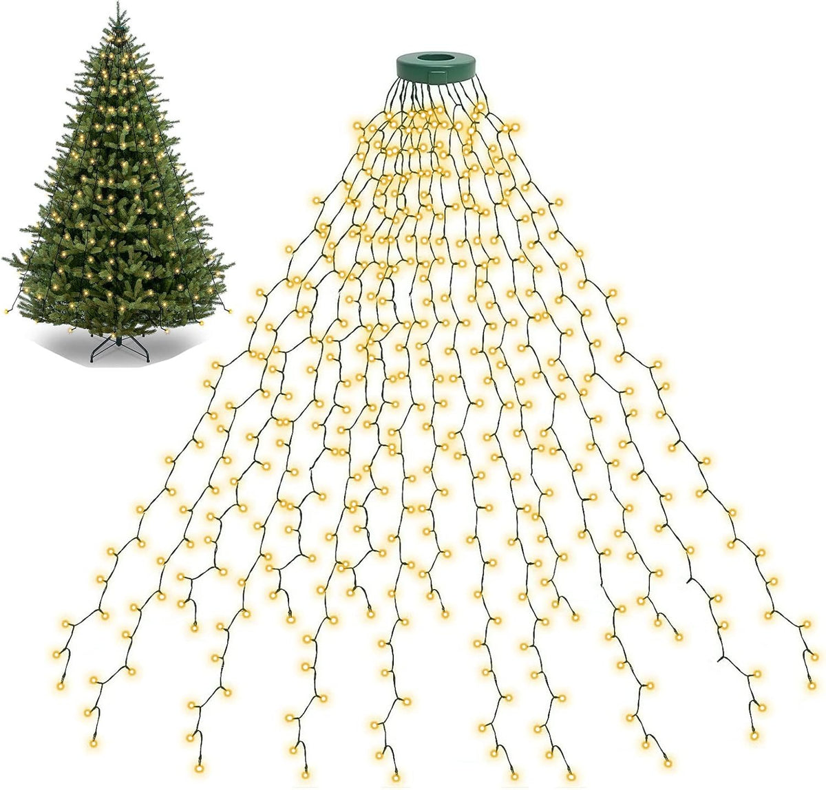 bolweo christmas tree lights, 400led 16 lines christmas, main product view