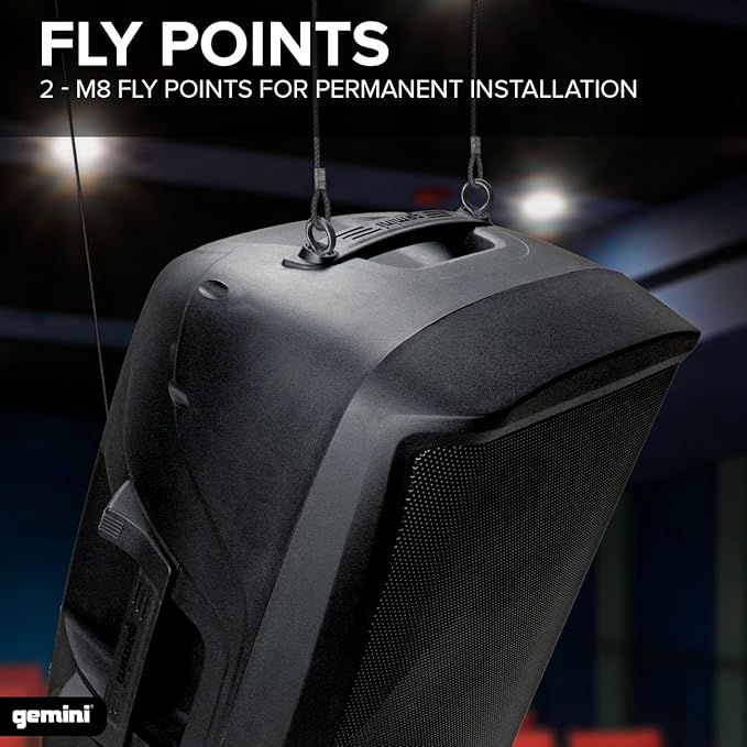Gemini 12” 1500W Bluetooth PA Speaker with TWS Link, USB/SD/FM, Mic & Guitar Inputs, XLR/RCA/AUX, EQ Control, Portable DJ Audio System for Events, Gigs & Performances (AS-2112BT)