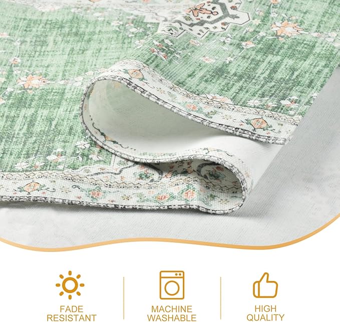 Snycler Table Runner Boho Table Runners Vintage Elegant Farmhouse Table Center Linen Decor for Home Dining Party Entrance (13x48 Inch) Light Green