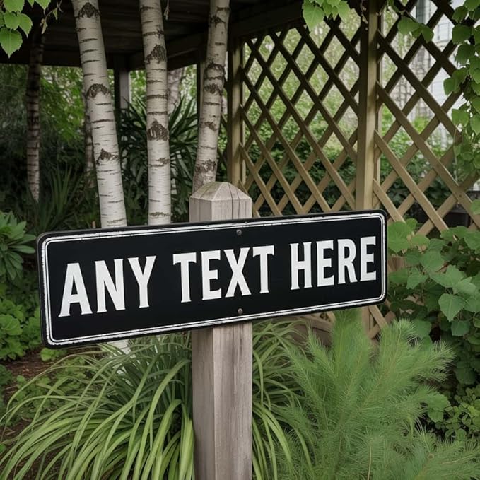 Custom Signs Outdoor Metal, Personalized Street Sign for Home Bar Wall Decor, 6x24 Inches, Fade Resistant Aluminum-UV Protected and Weatherproof