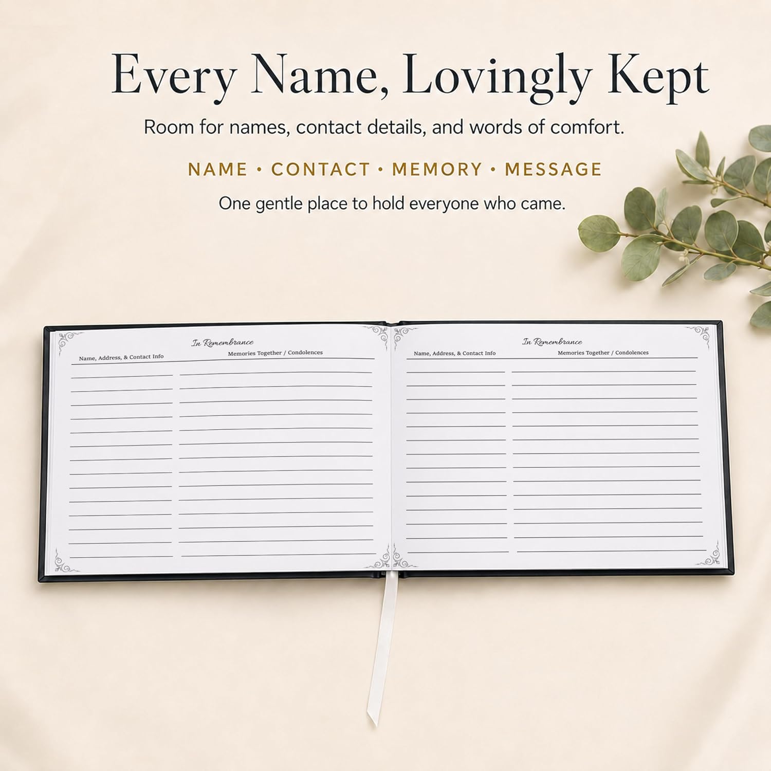 Funeral Guest Book for Memorial Service | Celebration of Life Sign-In Book to Honor and Remember Loved Ones – Elegant Memory Keepsake for Guests to Share Condolences