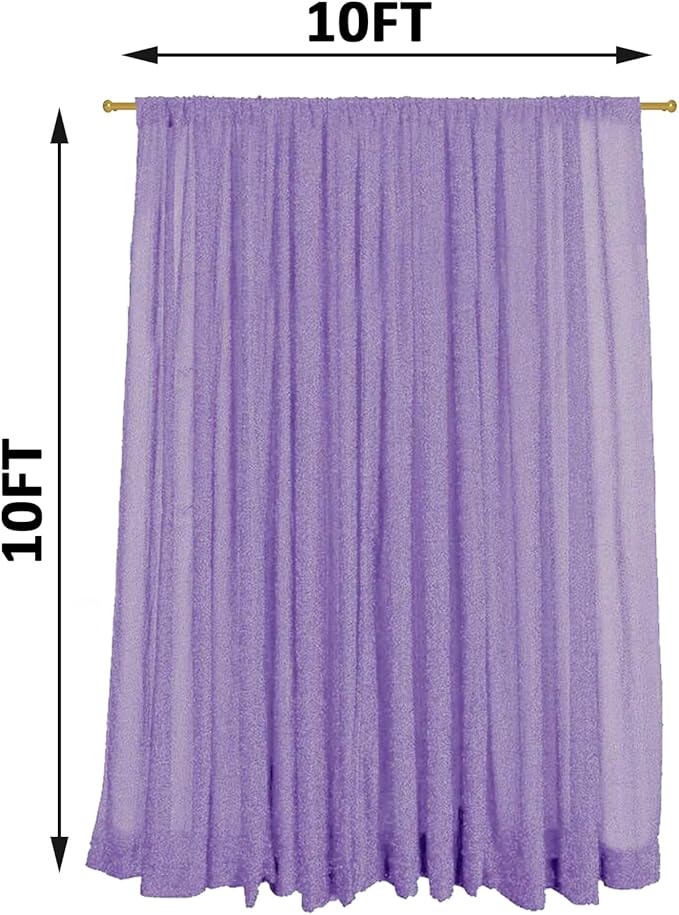 10x10FT Lavender Purple Metallic Sheer Spandex Backdrop, 1 Panel Glitter Photography Background Backdrop, Stretchy Spandex Fabric for Wedding, Party, Baby Shower, Photo Booth Decor