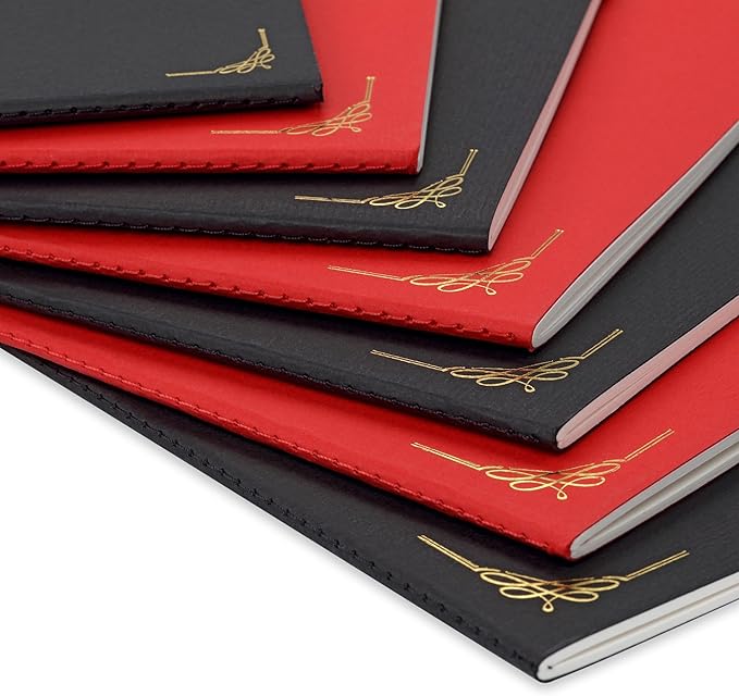 New York Central Eternity Ninety Flat Book- 4x6" Sketch Watercolor Journal, Pack of 10- Red Soft Paperback- Watercolor Sketchbook w/Elastic Band,100 Total Sheets 100% Cotton, 90 lb Cold-Pressed