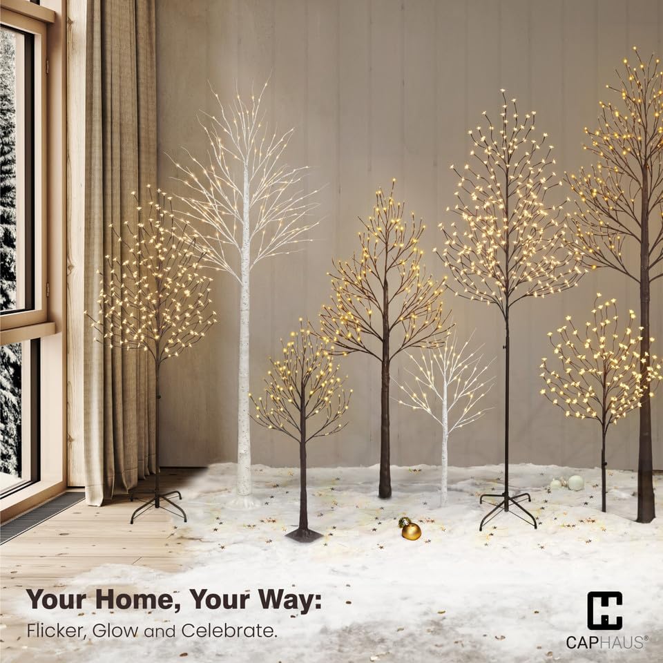 fencer wire set of 3 brown birch trees on a desk or shelf