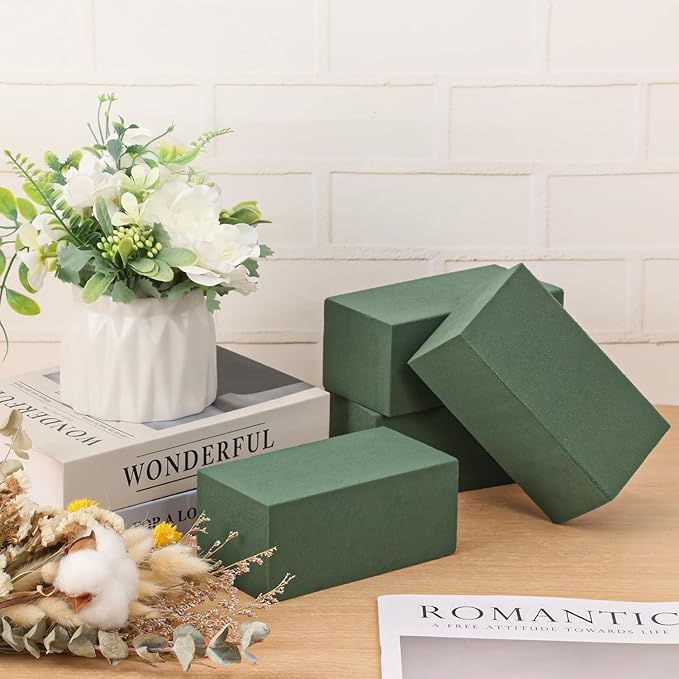 IHDYPPEW 20 PCS Green Floral Foam Blocks, 6"L x 3"W x 2.5"H Floral Foam for Flower Arrangements, Dry and Wet Florist Foam for Flowers, Flower Foam Bricks for Flowers Business, Outdoor, Weddings