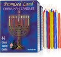 Promised Land Premium Chanukah Candles (44 Count Box, Assorted Colors) - Enough Candles for 8 Days of Chanukah - Fits Most Standard Menorahs (2)