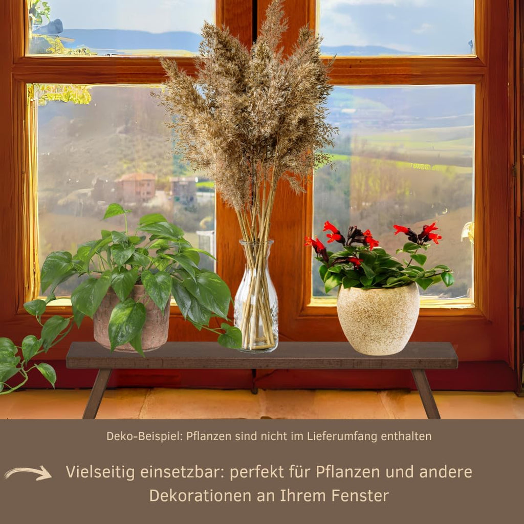 WEIGLA – Candle Arch Stand from the Ore Mountains | Brown | Erzgebirge Wooden Window Sill Riser | Decorative Beechwood Base for Christmas Candle Arches | Podium for Light Arch | 45 x 7.5 x 11 cm