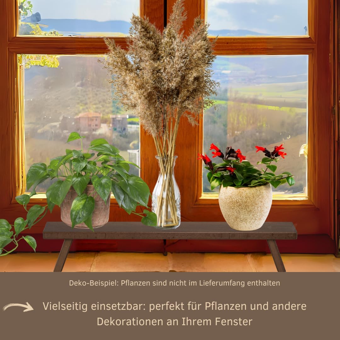 WEIGLA – Candle Arch Stand from the Ore Mountains | Brown | Erzgebirge Wooden Window Sill Riser | Decorative Beechwood Base for Christmas Candle Arches | Podium for Light Arch | 45 x 7.5 x 11 cm
