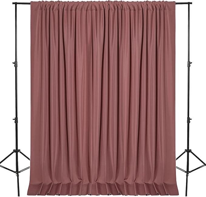 DWCN 10x7 FT Dusty Rose Backdrop Curtains for Parties, Photography Backdrop Drapes with Rod Pockets for Wedding Decorations Stage Birthday Family Gatherings, 2 Panels 5ft x 7ft