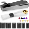 Polymer Material Reusable Napkin Band, Glue-Free Tear-Proof Water Resistant Oil-Proof Napkin Bands Set of 200(Front Black Color and Back White), 6 Adjustable Sizes Napkin Rings