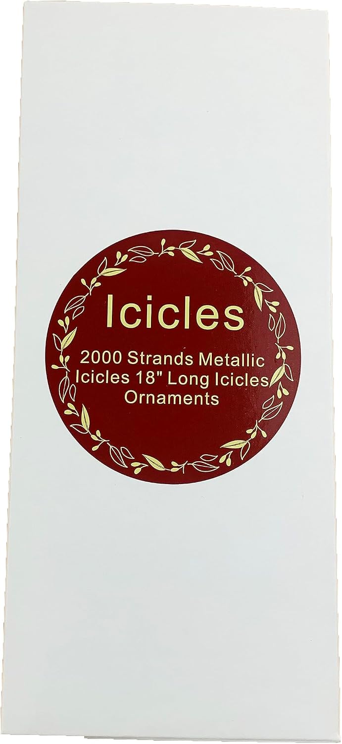 Heyiwell 2000 Strands Tinsel Icicles for Christmas Tree, Xmas,Birthday Party Wedding Decorations 18" Inch,Iridescent Pink