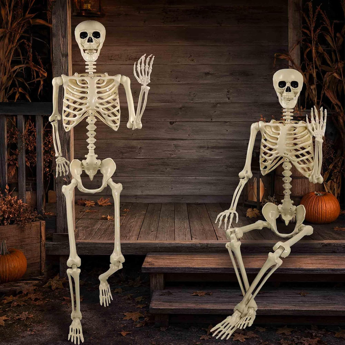 Znorso 5.4ft Halloween Skeleton - Halloween Posable Life Size Skeleton Huma F...