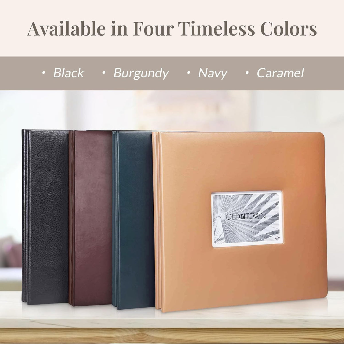 Old Town Bonded Leather Photo Album, Large Leather Scrapbook, Expandable Scra...