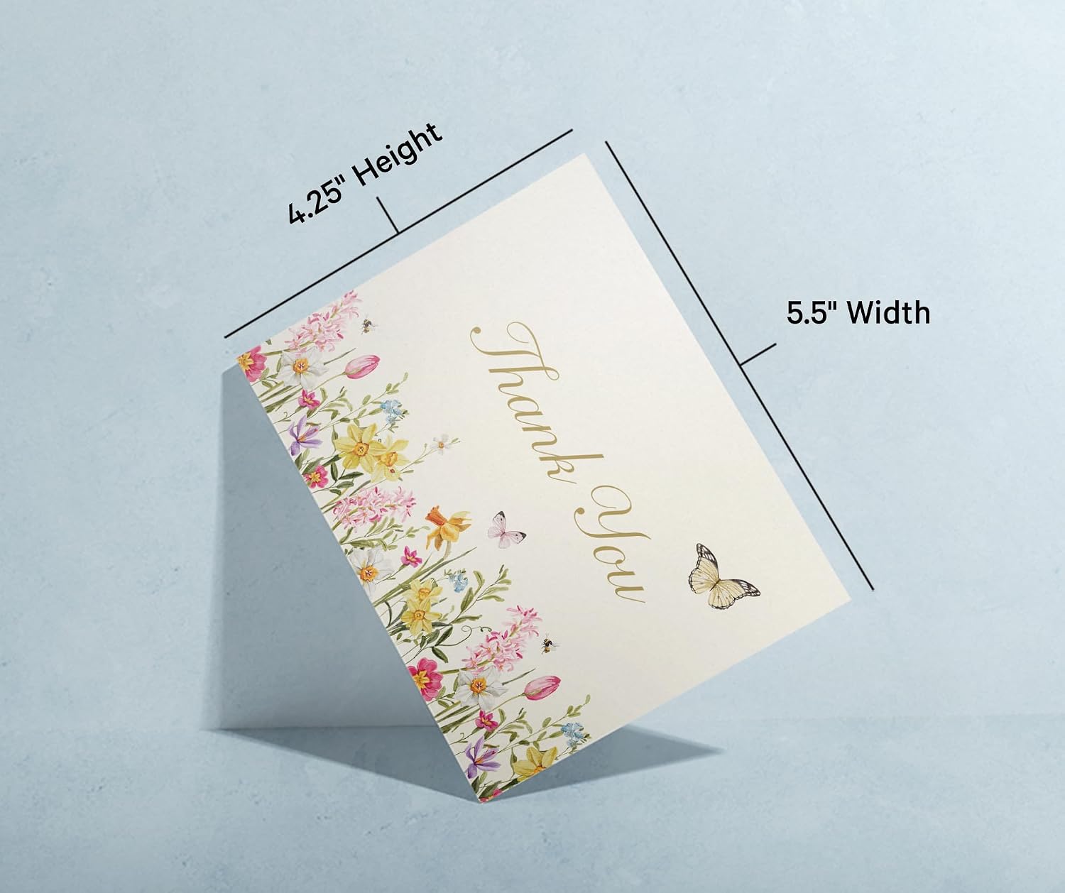 Twigs Paper Spring Florals Thank You Cards, 12 Blank Note Cards