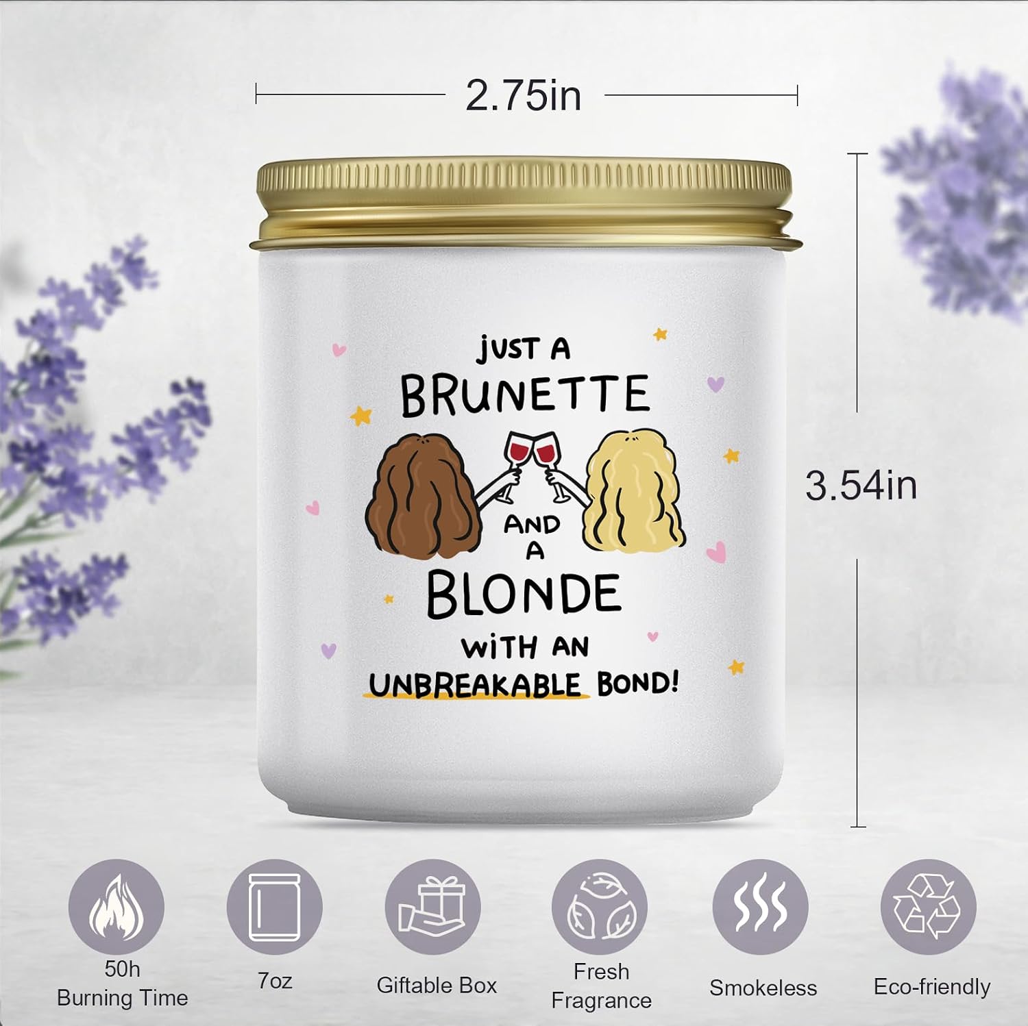Lacrima Birthday Gifts for Women - Best Friend Friendship Birthday Gifts for Women Bestie BFF, Lavender Candle Gift