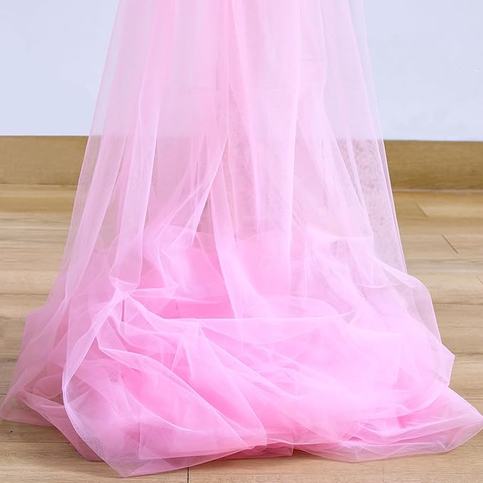 Pink Sheer Backdrop Curtains for Girls Baby Shower Gender Reveal Birthday Party 10ft × 10ft Pink Tulle Backdrop Drapes Panels for Parties Photoshoot Background Decorations 2 Panels 5ft X 10 ft