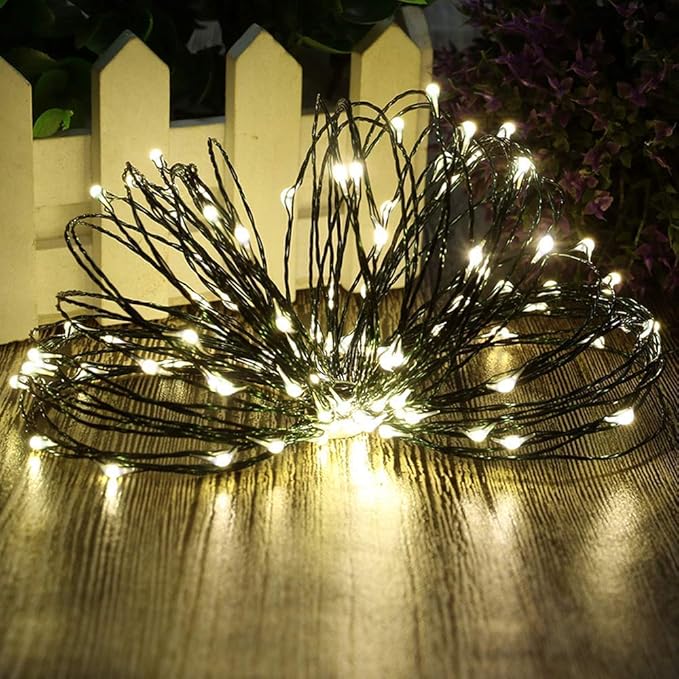 Battery Operated Starry Lights - 18FT 50 Micro LEDs, Warm White, Waterproof, Christmas Tree, Wreath, DIY Wedding