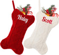 1Pc Personalized Dog Christmas Stockings, Custom Embroidered Name Pet Dog Stockings Christmas, Family Knitted Bone Xmas Stocking with Name for Dogs