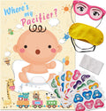 ADJOY Pin The Pacifier on The Baby Game - Baby Shower Party Favors Dummy Pin Game