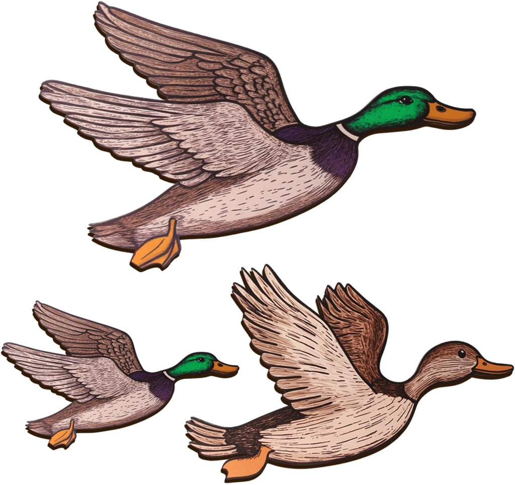 Lumncomfor 3PCS Wooden Mallard Duck Hunting Wall Decor Larger Ducks