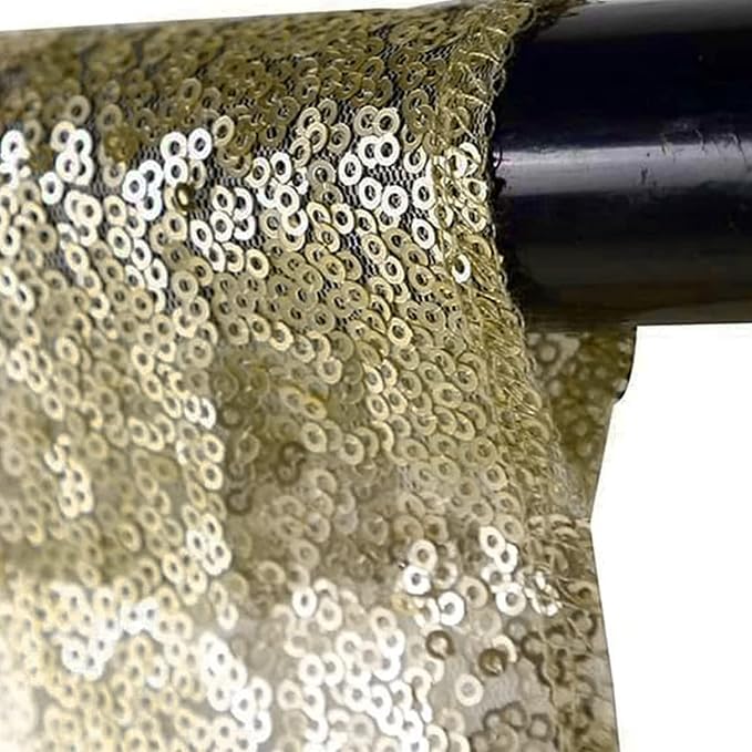 JYFLZQ Champagne Sequin Backdrop Curtains 2ft x 8ft 4 Panel Glitter Photo Booth Backdrops Sparkly Photography Background Drapes for Parties Wedding Bridal Showers
