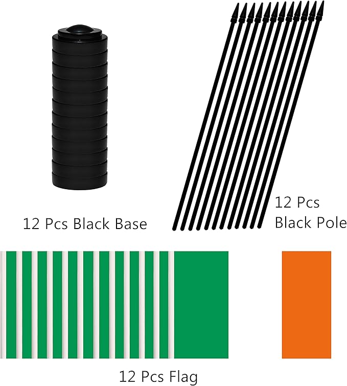 12 Pack Ireland Desk Flags Set, Irish Small Mini Table Office Flags With 12" Solid Black Pole, Black Base and Spear Top, Miniature Desktop Flag, Home Decoration, Office Decoration, Festival