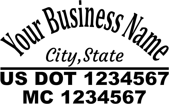 Custom US DOT Trucking Decal Stickers Tow Truck, Trucking, 18 Wheeler, Van MC Number Company Logos MC Numbers Weather Proof and Permanent Truck Signs
