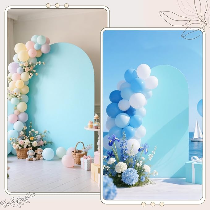 Ledido Wedding Arch Backdrop Cover 6FT Arch Covers Fitted Stretchy Spandex Round Top Stand Backdrop Cover for Wedding Banquet Ceremony Birthday Party Baby Shower Event Decoration,Blue