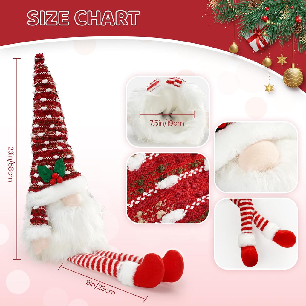 Gnome Christmas Tree Topper, Santa Plush Ornaments Party Decoration Supplies