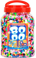 bundooraking 8000pcs pony beads bulk,colorful craft plastic beads, main product view