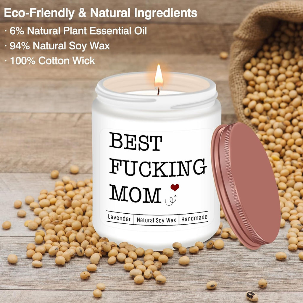 Homsolver Best Mom Gifts Ideas, Mothers Day Birthday Gifts for Mom from Daughter Son Kids, Funny Moms Lavender Candles Decor Gift