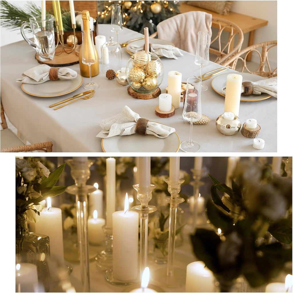 MTLEE 54 Pcs Unity Candles Set for Christmas Unity 4" 5" 6" White Pillar and 10'' Taper Candles Bulk Ceremony Wedding Decorations Accessories for Banquet Party Centerpiece Dining Home Decor