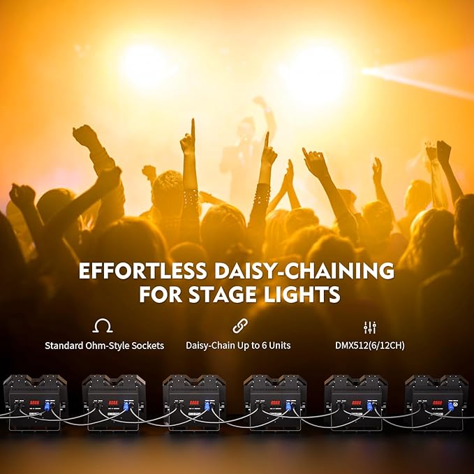 Stage Lights, 4X100W COB Spotlight LED Par Can Retro Lights, 2 in 1 Cool White & Warm White DMX512 Sound Activated Blinder Uplights for Events Parties Wedding Church Concert Studio Show Dance - 1Pack