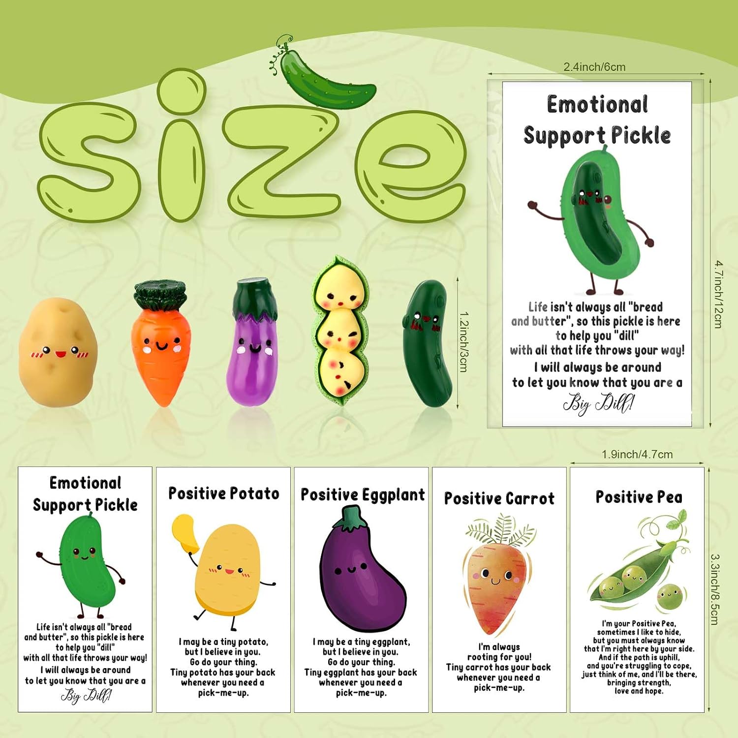 CroBlissful 100 Sets Inspirational Gift for Students Back to School Positive Inspirational Potatoes Pickle Resin Appreciation Gift for Coworkers Employee Volunteer Staff Work Anniversary