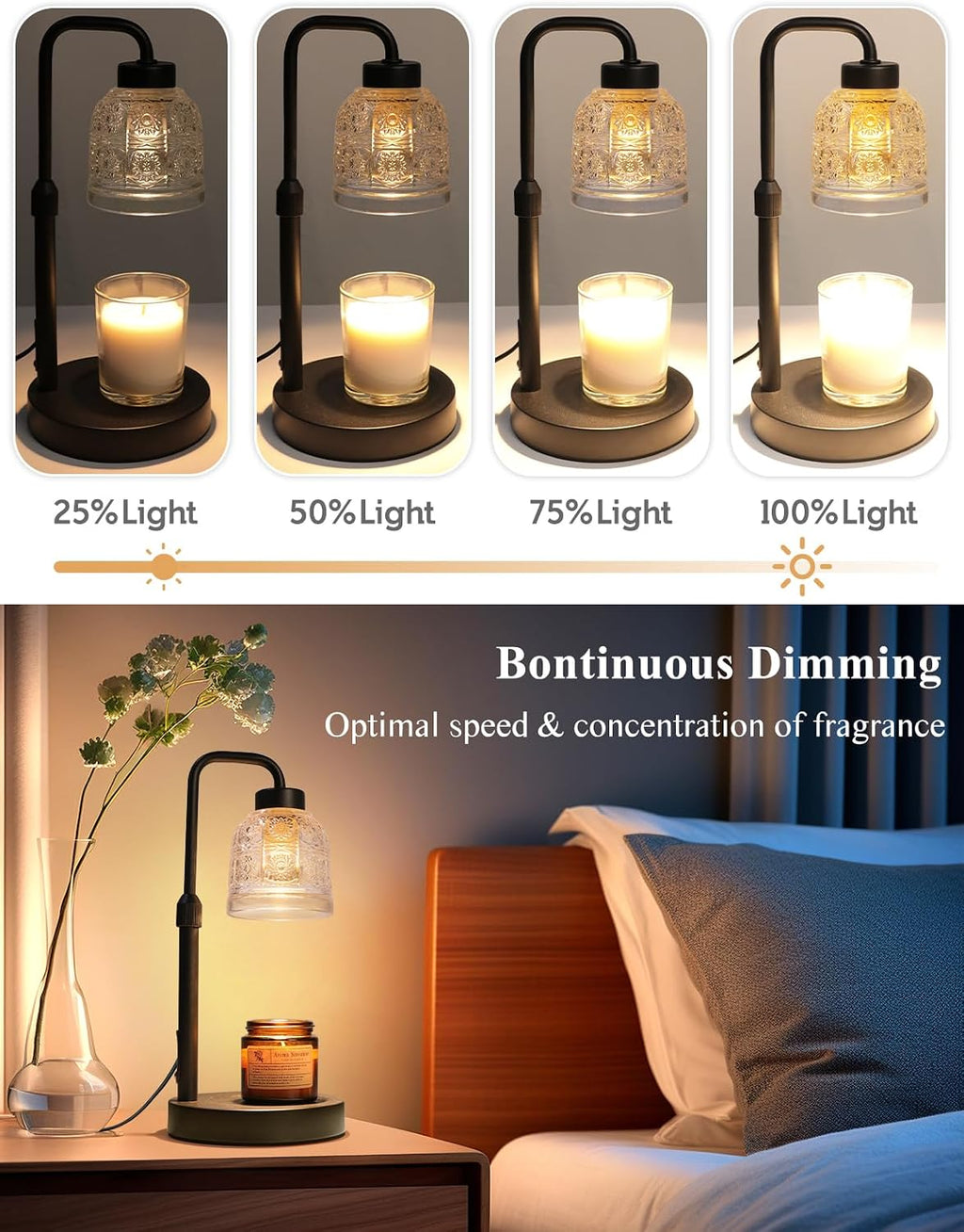 Candle Warmer Lamp with Timer Dimmable, Adjustable Lamp Candle Warmer, Birthday Gifts for Women Mom, Wax Warmer Lamp for Scented Jar, House Warming Gifts New Home Decor