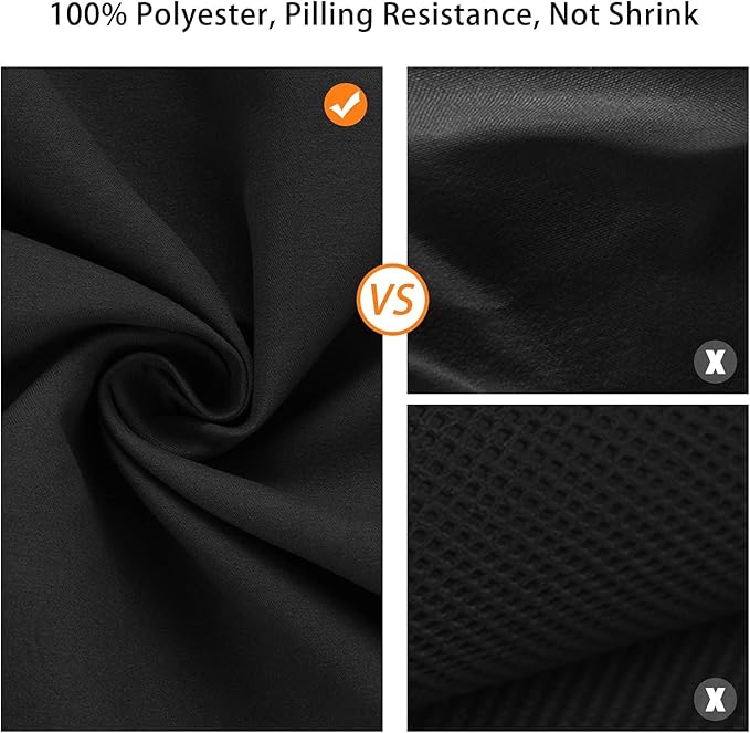 8X10 FT Black Backdrop, 100% Polyester Photography Background Curtain Screen, Foldable Black Screen Washable for Professional Photoshoot Portraits Party Video Studio