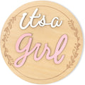 Gender Reveal Wooden Sign - Baby Announcement Plaque - It's A Boy/Girl Photo Prop - Baby Shower Wooden Sign - Pink