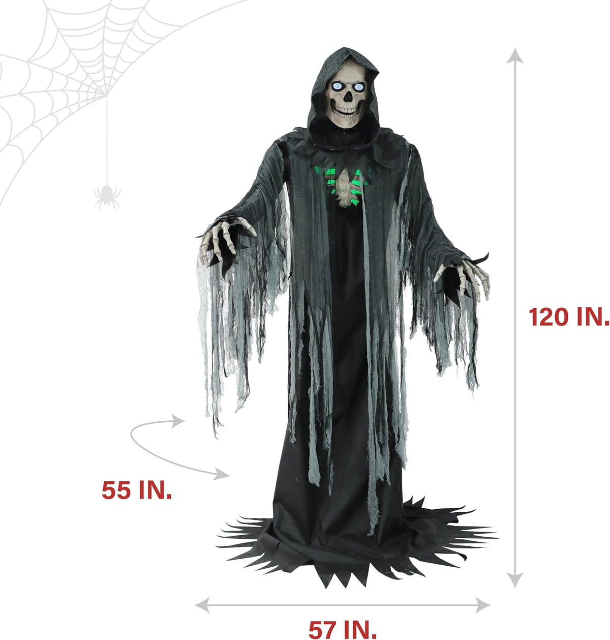 Haunted Hill Farm 10-Ft Motion-Activated Towering Reaper Animatronic