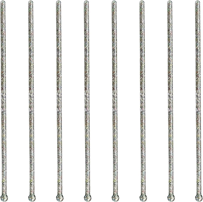 Royer Cocktail Stirrers - PRIDE Cocktail Glitter for Drinks, Perfect LGBTQ+ Party Drink Mixer & Decorations | 6 inches - Rainbow Glitter Stick with Disco Ball Design (D50)